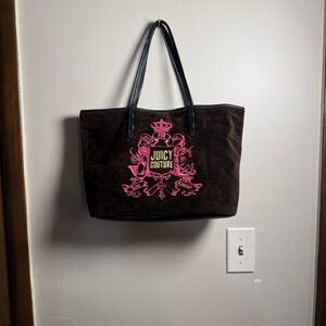 Vintage Juicy Couture Dark Brown Tote with Pink Logo